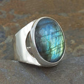 Labradorite Oval Silver Ring